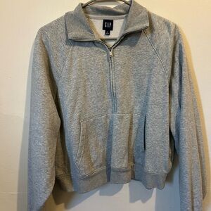GAP Light Gray Zip-Up Sweater